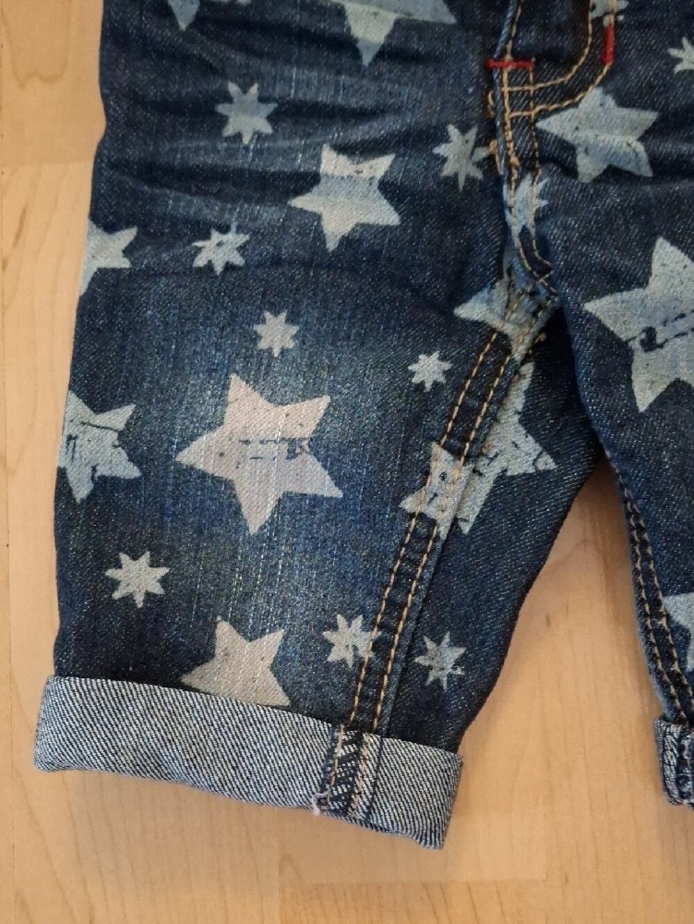 COOGI Star Print Kids Blue Denim Jean Shorts Size 12m - Picture 8 of 10